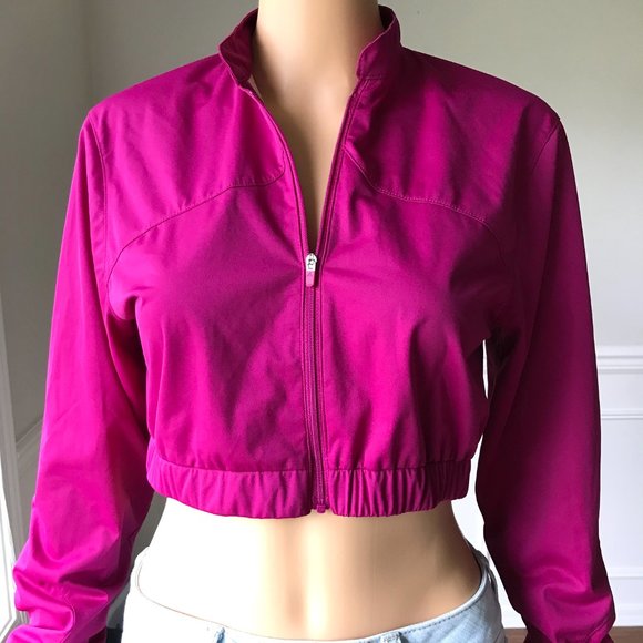 adidas Jackets & Blazers - Adidas Crop Jacket with Thumb Hole Reflective Logo
